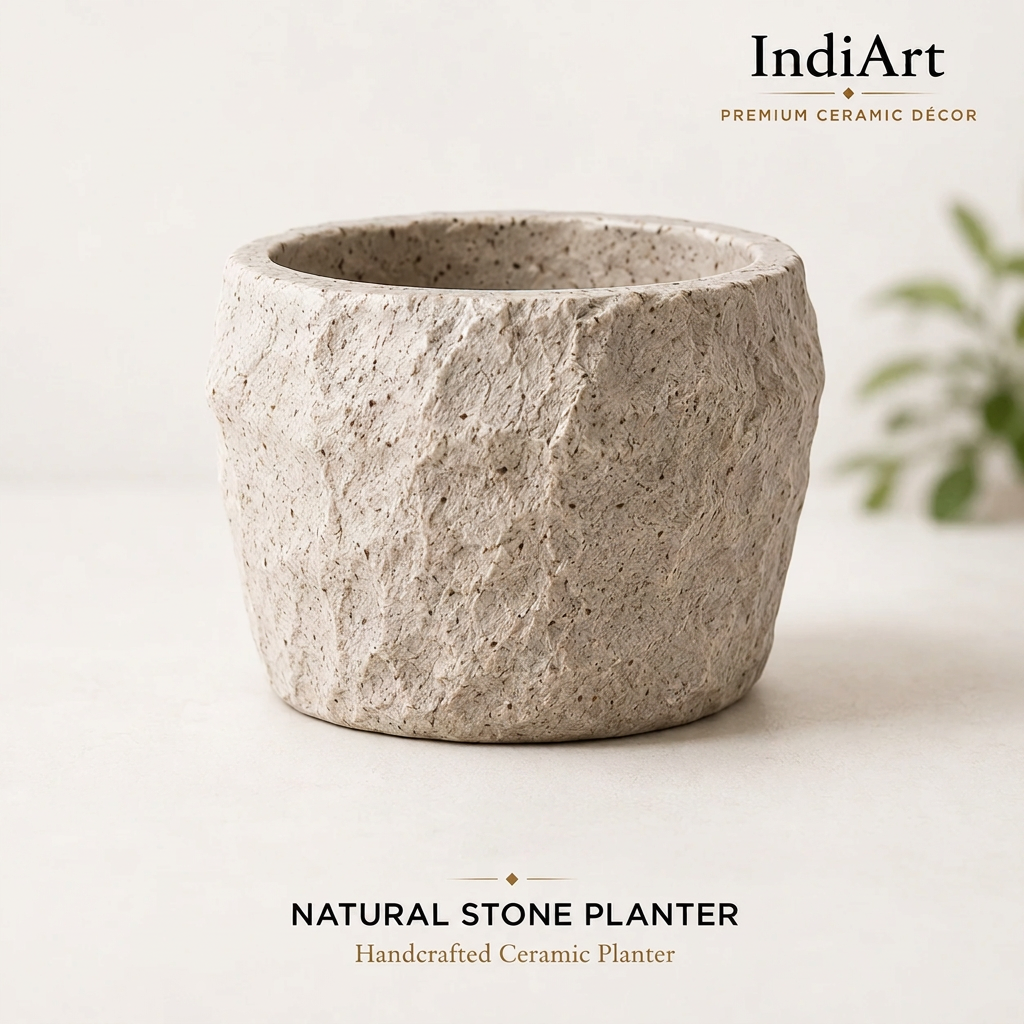 Natural Stone Planter ceramic planter – IndiArt UK