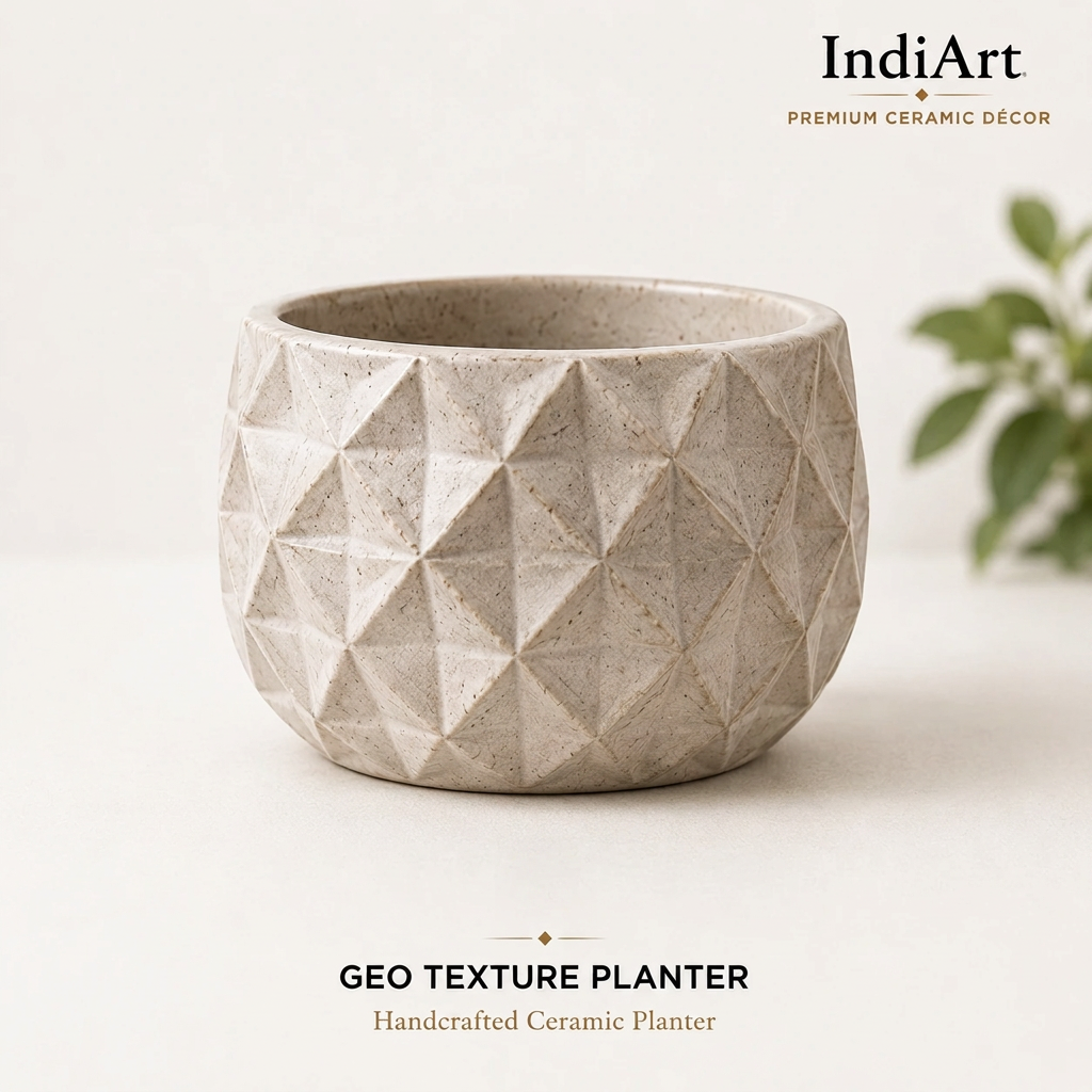 Geo Texture Planter ceramic planter – IndiArt UK