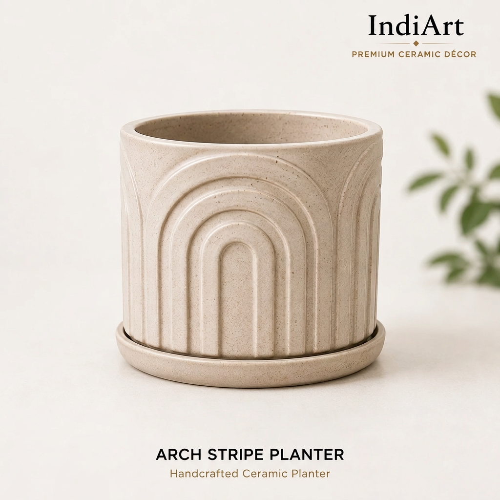 Arch Stripe Planter ceramic planter – IndiArt UK