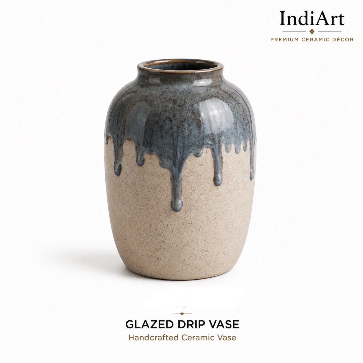 Glazed Drip Vase ceramic decorative vase – IndiArt UK