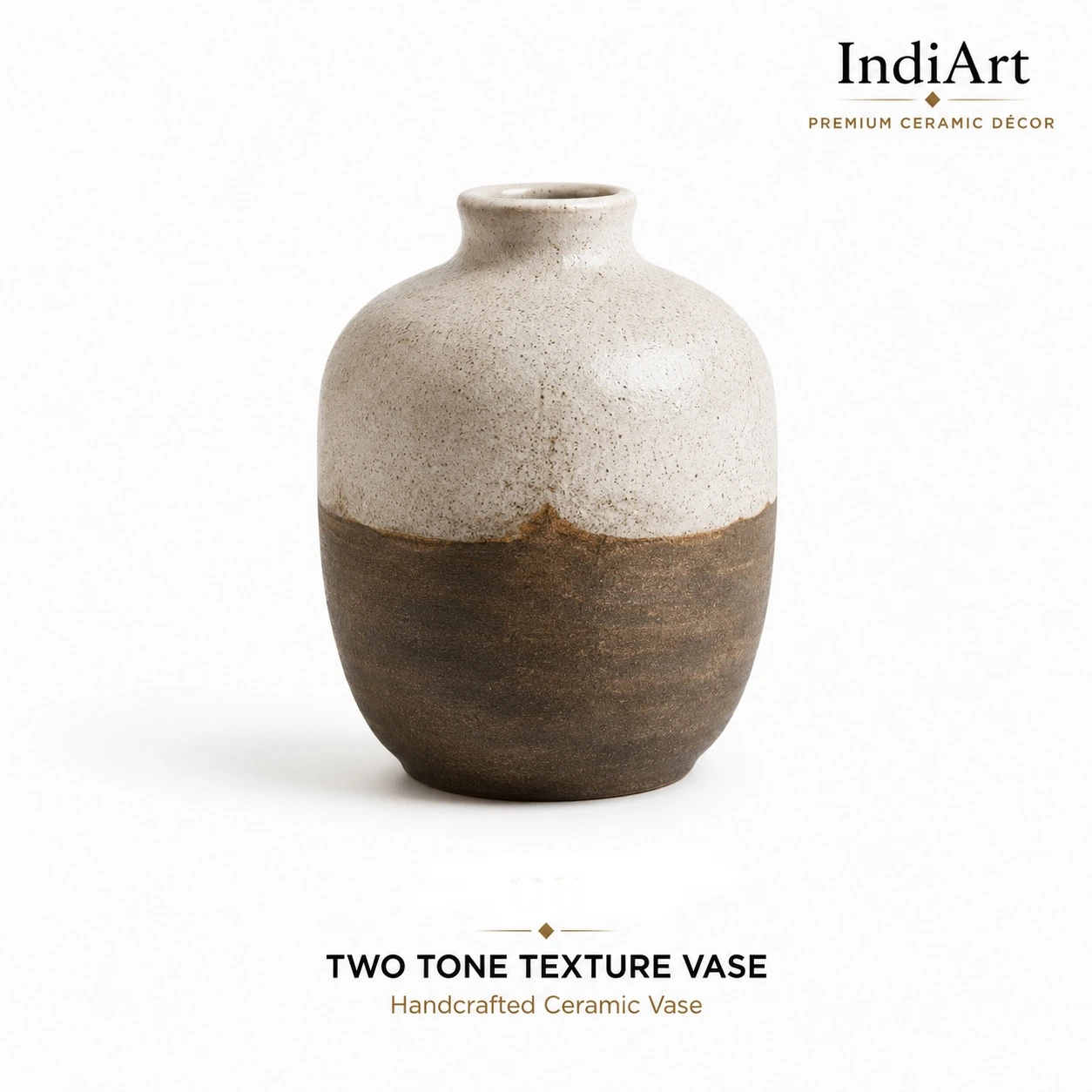 Two Tone Texture Vase ceramic decorative vase – IndiArt UK