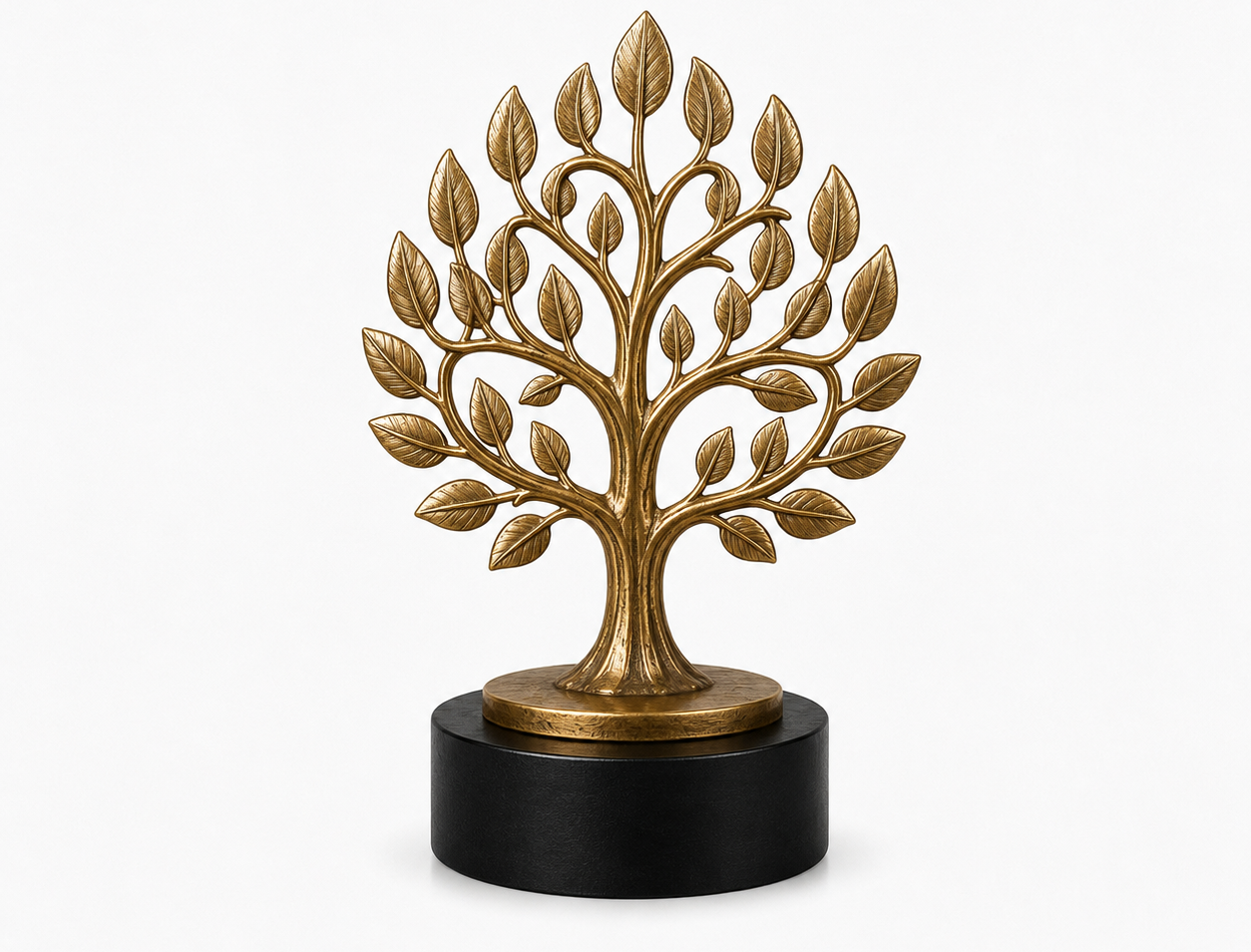 Leaf of Life handcrafted brass sculpture from IndiArt's official collection
