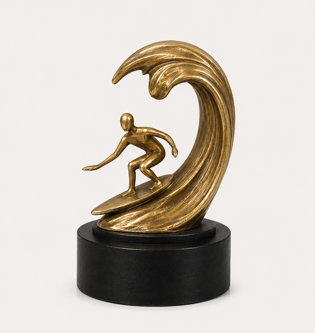 Surfing Wave Sculpture (SC-008) — official IndiArt decorative sculpture