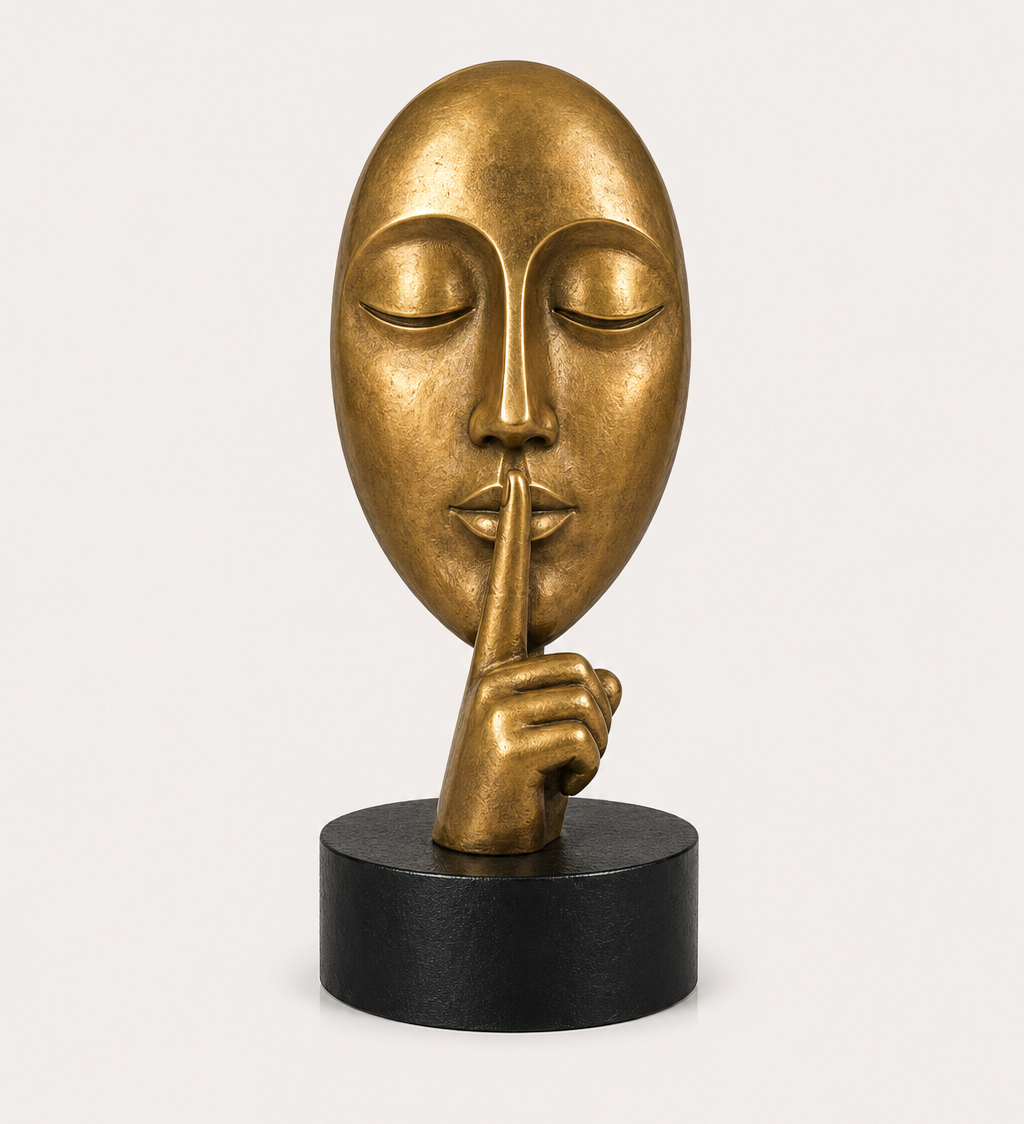 Face in Silence Sculpture (SC-009) — official IndiArt decorative sculpture
