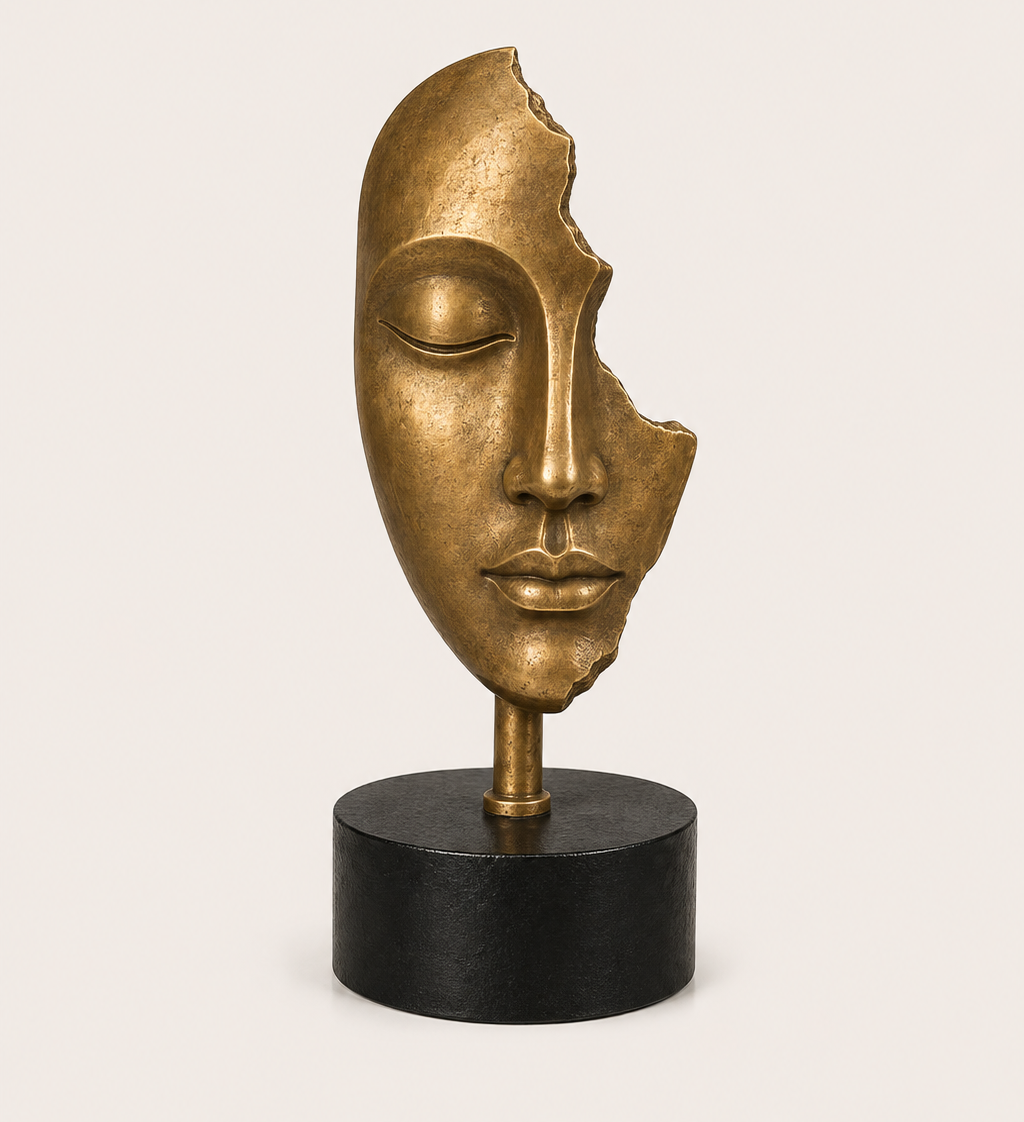 Broken Face Sculpture (SC-010) — official IndiArt decorative sculpture