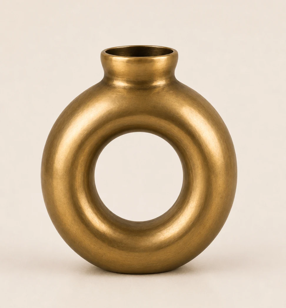 Hollow Ring Vase (VA-004) — official IndiArt decorative vase